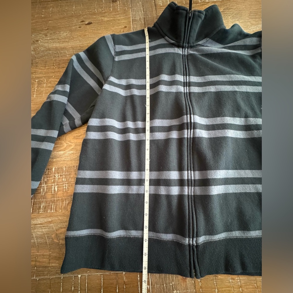 Adidas Men's Black and Gray Striped Sweatshirt, Size XL - Picture 6 of 12